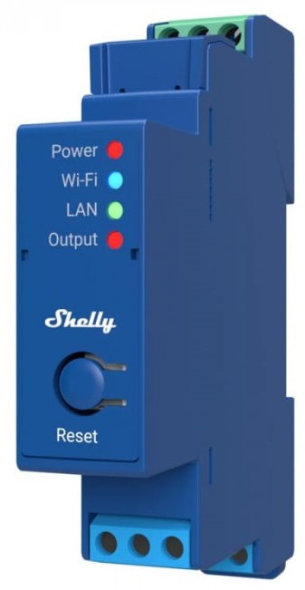 Módulo p/ Calha DIN c/ 1 Relé para Automação Wi-Fi/Bluetooth/LAN 110/240VAC 16A - Shelly PRO 1