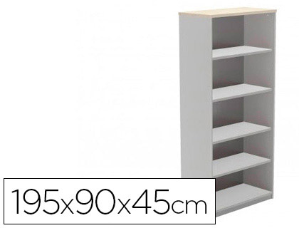 Armario Rocada c/ Cinco Prateleiras Serie Store 195X90X45 cm Acab. Ab04 Alumínio/Branco