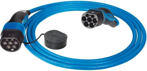 Cabo de Carregamento p/ Veículos Elétricos Tipo 2 / 11kW / 20A / 7,5m (Azul/ Preto) - MENNEKES