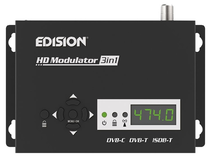 Modulador Digital HDMI '3-EM-1' FULL HD 1080p c/ Display para DVB-C/DVB-T/ISDB-T - EDISION