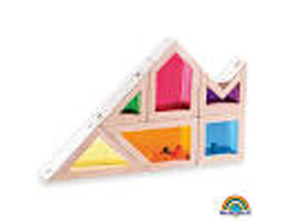 Jogo Wonderworlds Blocos Madeira c/ Som Cores Transparentes 18X12X3 cm