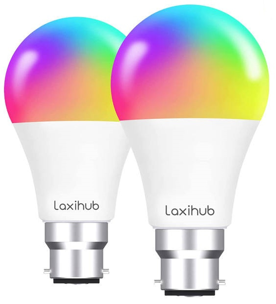 Pack 2x Lâmpada LED A60 Smart Wi-Fi 9W RGB+W 806Lm Tuya - LAXIHUB