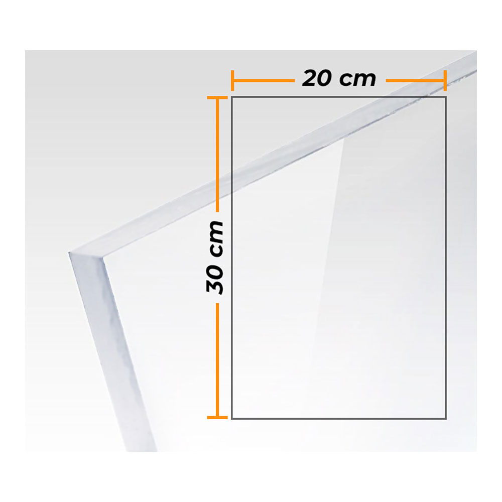 PLACA METACRILATO TRANSPARENTE COLADA 3mm- 20x30cm. - COMPOSSAR