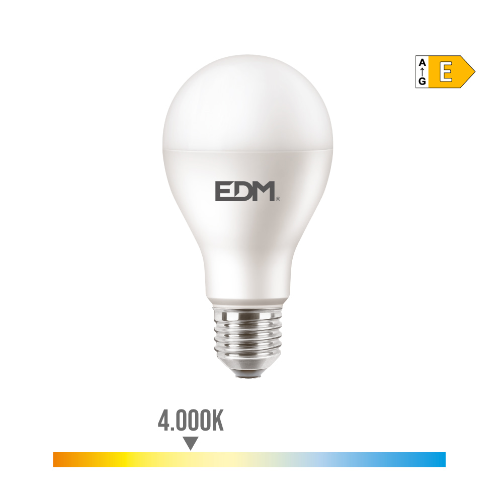 LÂMPADA STANDARD LED E27 15W 1900 lm 4000K LUZ DIA Ø6,8x12,8cm EDM - EDM