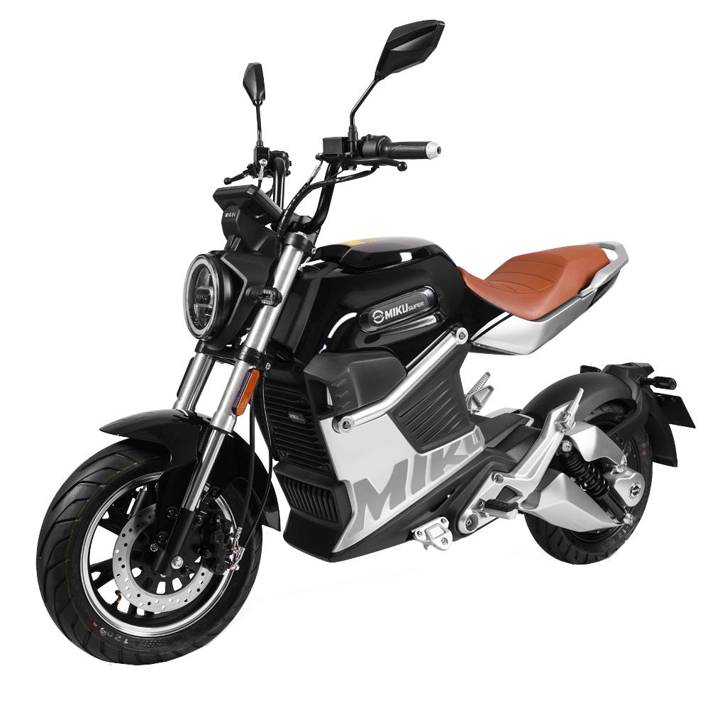 Scooter Elétrica Miku Super 125e 3000W 72V 40Ah Dupla Bateria (Preto) - SUNRA