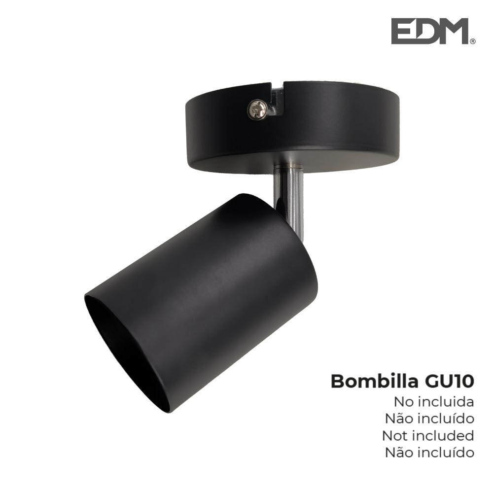 FOCO PRETO 1 ELEMENTO GU10 EDM - EDM