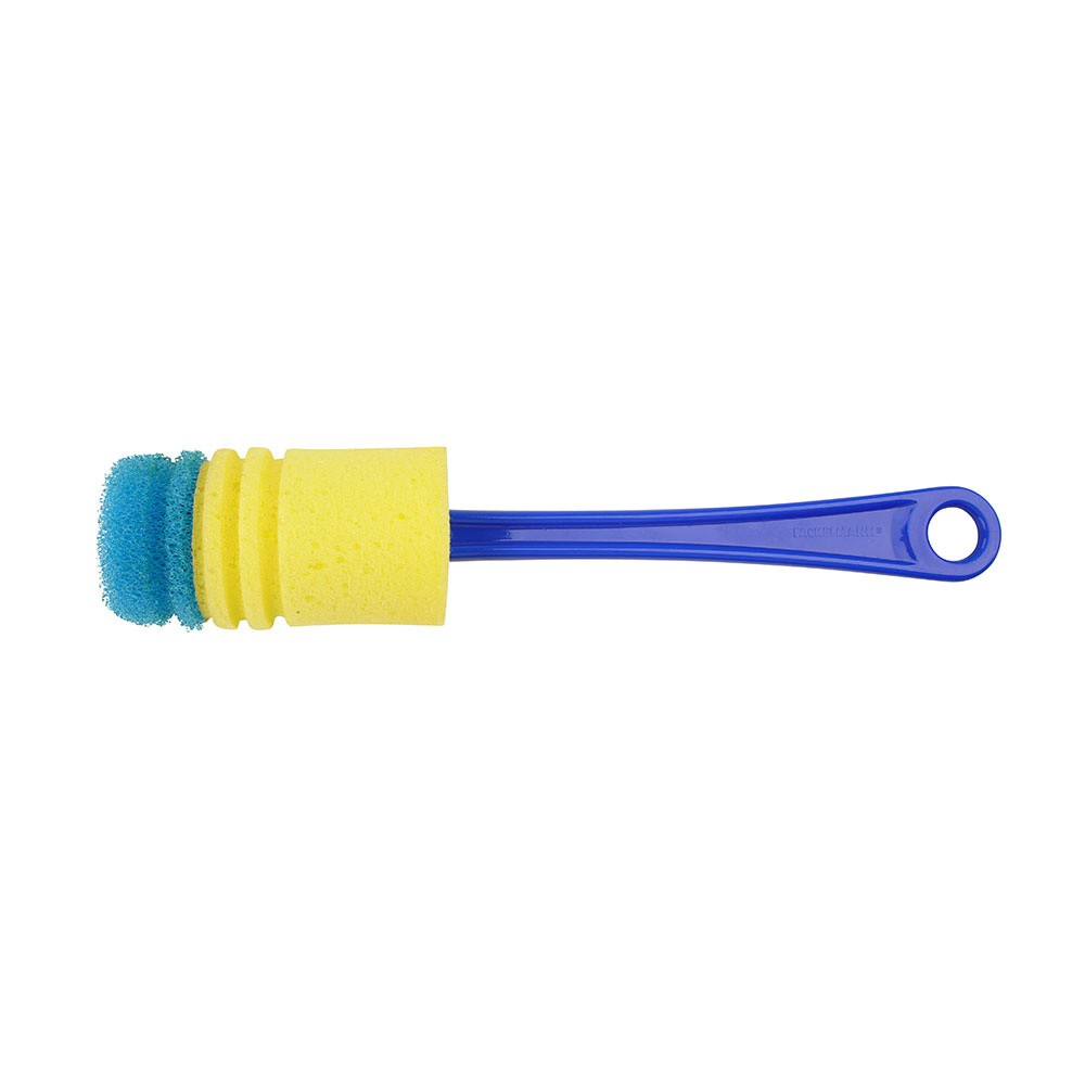 ESCOVA PARA LIMPEZA DE GARRAFAS 31cm COR AZUL/AMARELO FACKELMANN - FACKELMANN