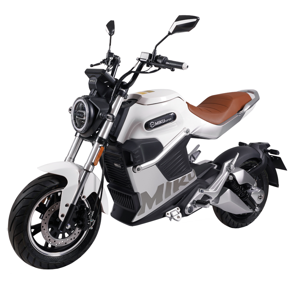 Scooter Elétrica Miku Super 125e 3000W 72V 40Ah Dupla Bateria (Branco) - SUNRA